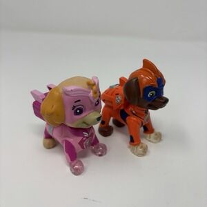 NOT WORKING Paw Patrol Mighty Pups Light-Up Mini Figures Zuma & Sky